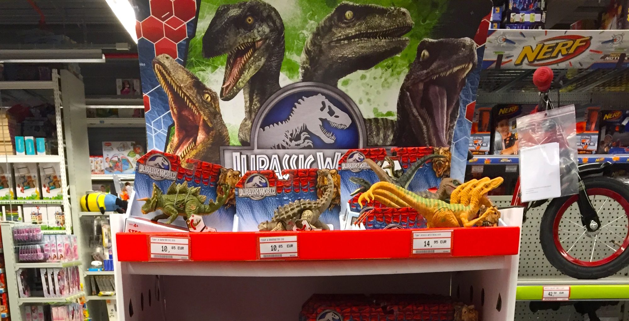 Jurassic World toy store displays Jurassic Toys