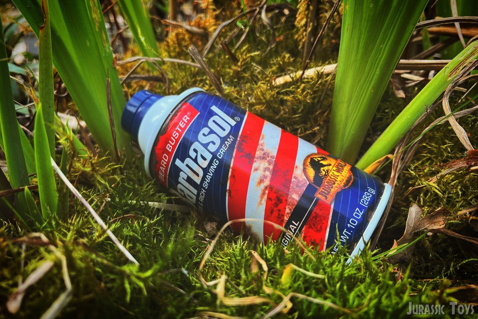 Jurassic World Dominion Barbasol cans