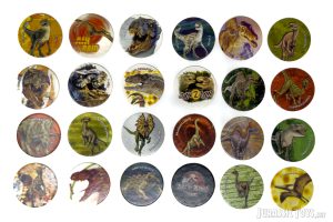 Jurassic Park III Tazos full set with container