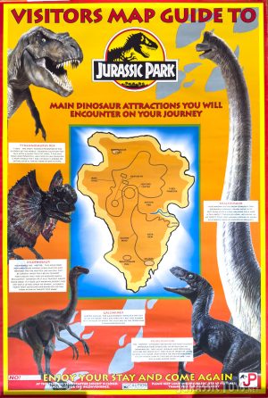 Poster Visitors Guide Map to Jurassic Park