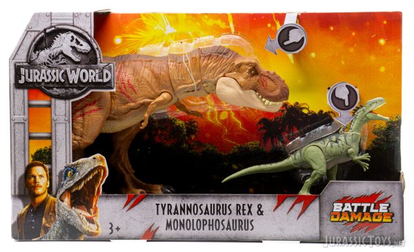 Battle Damage T-Rex and Monolophosaurus